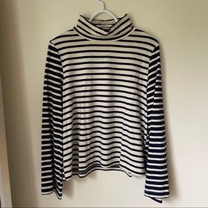 Madewell Navy/Cream Turtleneck Shirt